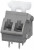 TBL005A-500-02GY-2WT, Fixed Terminal Blocks Terminal block, screwless, 5.00, 45, 2, Gray w White Button