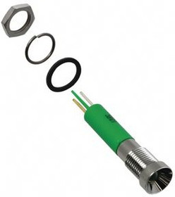 Q8R1CXXG220E, LED Indicator, Solder Lug / Faston 2.8 x 0.8 mm, Fixed, Green, AC, 220V