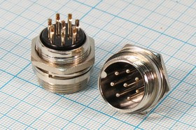 Штекер микрофонный MIC20\ 8P\пан\М19\XS20JK8P- M[MS-DF-20-8]; №14541 штек мик MIC20\ 8P\пан\М19\\XS20JK8P- M[MS-DF-20-8]