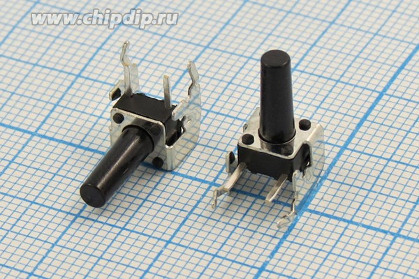 Тактовая кнопка, 7.4x 6.2x13, контакты 2P+2Pкорпус, TC-0202