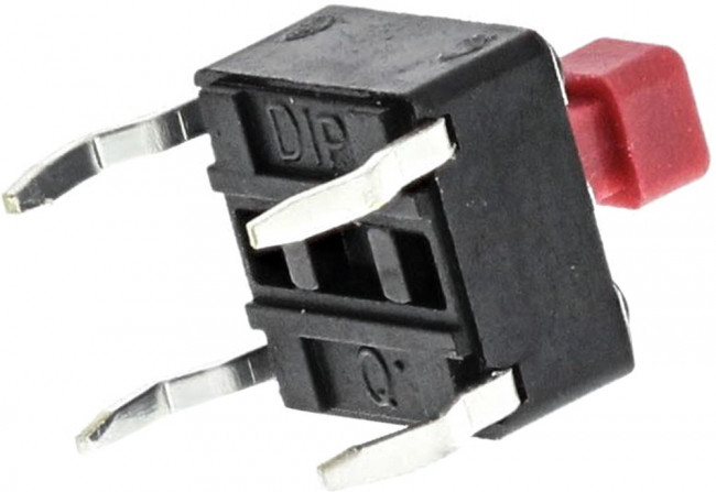 DTS644RV, Red Button Tactile Switch, SPST 50 mA @ 12 V dc 3.8mm
