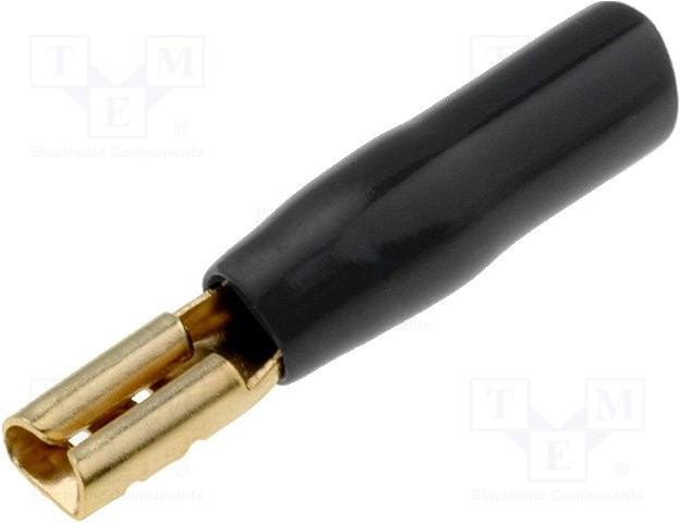 30.4528-03, Наконечник: плоский, 2,8мм, позолота, изолированный, черный