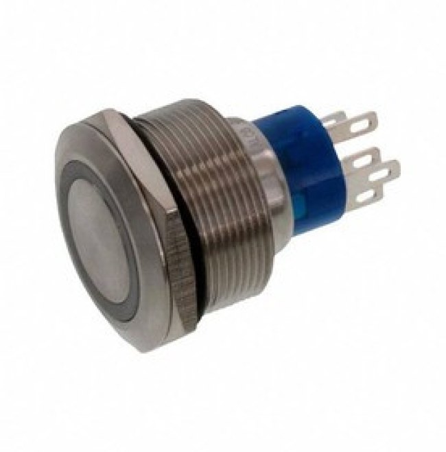 AV2511E712Q04, Pushbutton Switches AV25 SPL 3A MOVING RING BLUE 12V