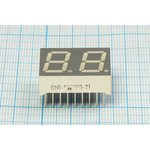 Светодиодный дисплей красный, 7 сегментов, 2 разряда, высота 14,2 мм, 10 мкд, GND-5622FS-21; №7348 r