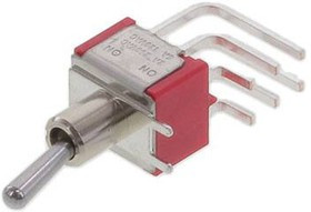 100DP1T1B4M7QE, Toggle Switches 5A 120VAC/28VDC On-None-On PC Mnt