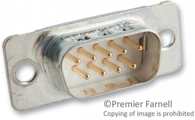 DEP09P365TXLF, D-Sub Standard Connectors 9P MALE MACHINED SHELL SIZE E