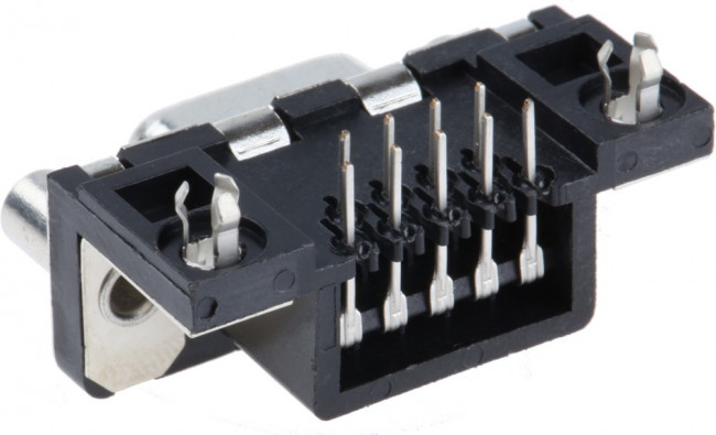 D09S13A4GV00LF, Разъем D-Sub; PIN: 9; гнездо; "мама"; на панель; угловой 90°; пайка; 5А D09S13A4GV00LF, Разъем D-Sub; PIN: 9; гнездо; "мама"; на панель; угловой 90°; пайка; 5А