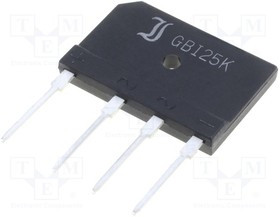 GBI25K-DIO, Диодный мост: однофазный, Urmax: 800В, If: 25А, Ifsm: 300А, GBI, THT