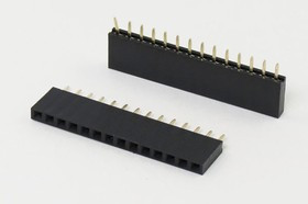 Разъем PBS-1x14 розетка, шаг P2.54, контакты 14P, h-8.4, монтаж на плату