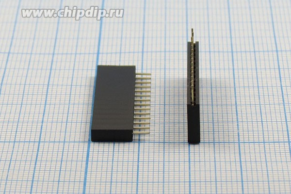 Разъем PBS-1x14 розетка, шаг P2.54, контакты 14P, h-8.4, монтаж на плату