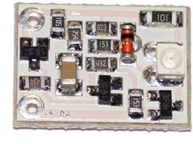 Светодиод мигающий 3,5x 2,8m(18x12), желтый, бесцветный корпус, SMD, на плате