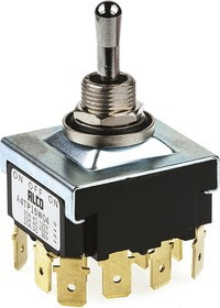 A4TP15W04, Toggle Switches 4PDT ON-OFF-ON 20 Amps Panel