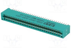 345-062-520-201, Краевой, PIN: 62, под пайку, на PCB, позолота, 2,54мм, Серия: 345