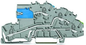 2003-7641, 3-уровн. клемма, 0,25 - 2,5 (4) мм2, L/L/PE, подкл. к шине, серая