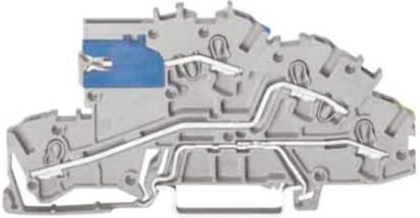 2003-7641, 3-уровн. клемма, 0,25 - 2,5 (4) мм2, L/L/PE, подкл. к шине, серая