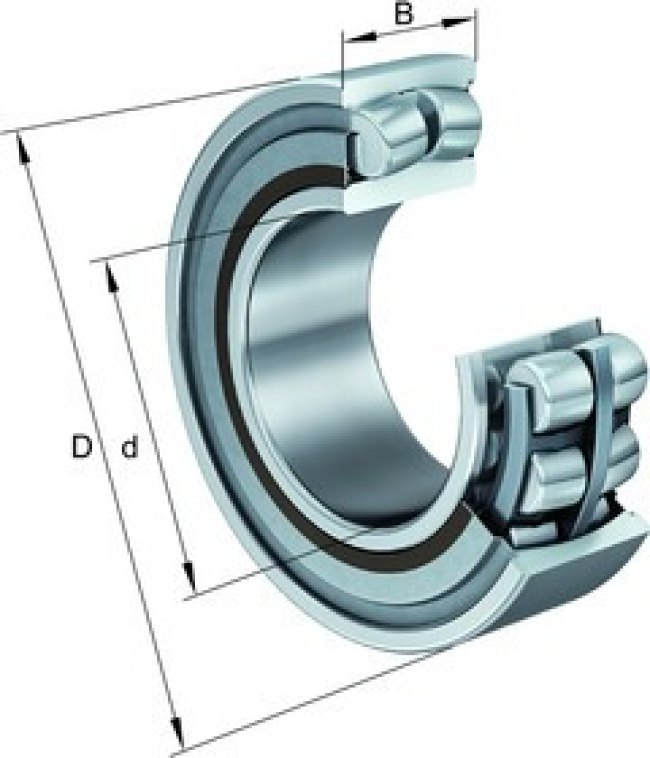 WS22206-E1-XL-2RSR 30mm I.D Spherical Roller Bearing, 62mm O.D