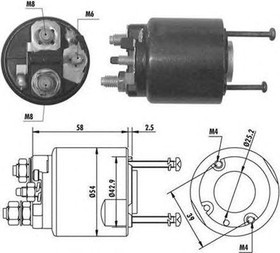 940113050064, AME0064 Реле втягивающее MERCEDES (W168/W169/W245) 04-