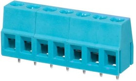 TB004-508-07BE, Fixed Terminal Blocks Terminal block, screw type, 5.08 , horizontal, 7 poles, CUI Blue, slotted screw, PCB mount
