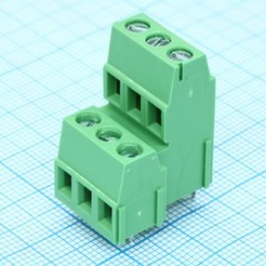 DG500A-5.0-06P-14-00A(H), Винтовой клеммный блок c рельефной обоймой, 6 контактов. Серия DG500А-5.0