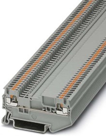 3210308, PT 1.5/S-MTD Series Grey DIN Rail Terminal Block, Push In Termination