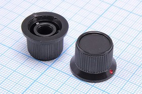 Ручка круглая диаметр 15мм, диаметр регулятора 6.0мм, пластик, черный, CP-A2-M6T3; №9916 ручка d6,0z36\15x13\пл\ чер\\CP-A2-M6T3