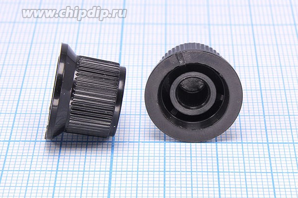 Ручка круглая диаметр 15мм, диаметр регулятора 6.0мм, пластик, черный, CP-A2-M6T3; №9916 ручка d6,0z36\15x13\пл\ чер\\CP-A2-M6T3