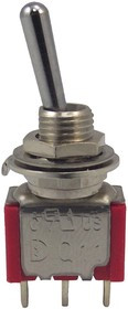 1MS2T1B5M1QE, Рычажный переключатель, Вкл.-(Вкл.), SPDT, Без Подсветки, Серия 1MS2, Панель, 5 А