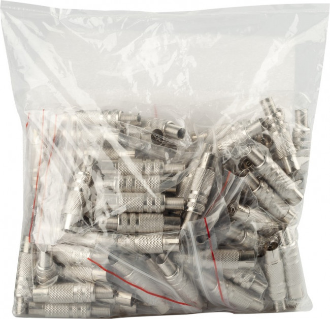 Разъем ЭРА гнездо TV c пружиной никель упаковка 100 шт. Б0048303