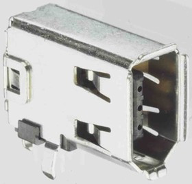 53460-0639, 6 Way Right Angle Through Hole Firewire Connector, Socket