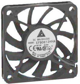 EFB0612LA, DC Fans DC Tubeaxial Fan, 60x10mm, 12VDC, Ball Bearing, Lead Wires