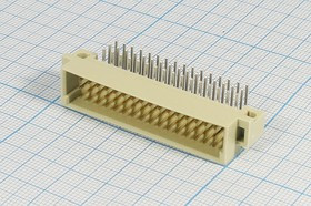 Разъем (прямоугольный соединитель) DIN41612 вилка, шаг P2.54, контакты 48P[A+B+C], угловой