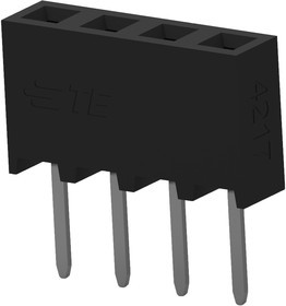 2314876-4, PCB Receptacle, Плата - к - плате, 2 мм, 1 ряд(-ов), 4 контакт(-ов), Монтаж в Сквозное Отверстие