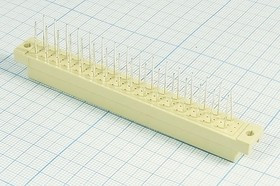 Розетка DIN41612 на 96 гнёзд с неполным заполнением A+C=2x16=32HP, шаг 5.08мм; №10096 гн ПрС DIN41612\P5,08\ 96HP[A+C]\плат\ \D32-32F2WL