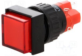 V16F-11Z-230R, Переключатель: кнопочный, Пол: 2, SPDT, 3A/250ВAC, 2A/24ВDC, ON-ON