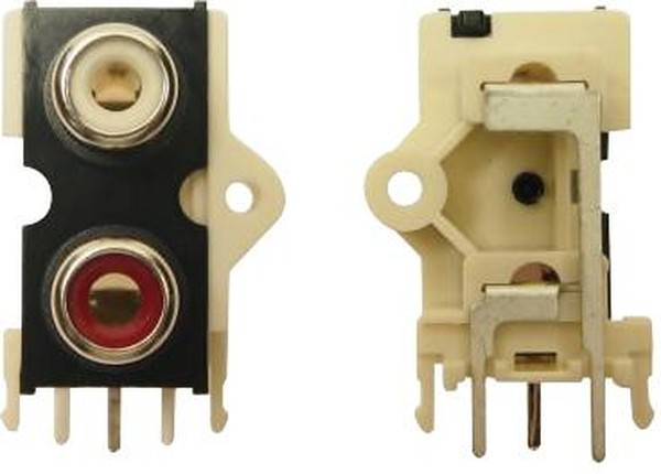 FC68405, Аудио / видео разъем RCA, двойной RCA, на печатную плату, 3 контакт(-ов), Гнездо FC68405, Аудио / видео разъем RCA, двойной RCA, на печатную плату, 3 контакт(-ов), Гнездо