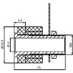 Клемма приборная, 15,2 d11,0мм, 5,7 А, красный, отверстие 4,4мм, CH1-0122R