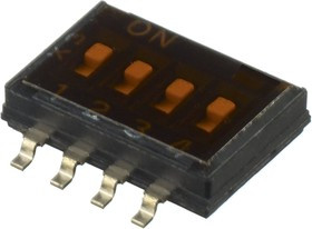IKH0403000, 4 Way Surface Mount DIP Switch SPST, Recessed Actuator Slide Actuator IKH0403000, 4 Way Surface Mount DIP Switch SPST, Recessed Actuator Slide Actuator