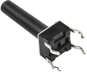 3-1825910-1, Switch Tactile OFF (ON) SPST Round Button PC Pins 0.05A 24VDC 100000Cycles 1.57N Thru-Hole Loose