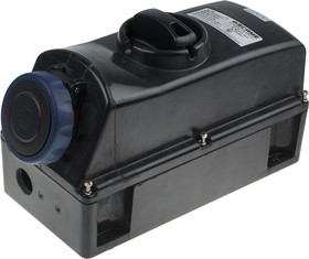 504.1683, IP66 Blue Surface Mount 2P + E Power Connector Socket ATEX, IECEx, Rated At 16A, 200 250 V