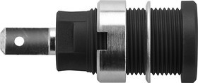 SEB 7077 Ni / SW, Black Female Banana Socket, 4 mm Connector, 24A, 1000V, Nickel Plating