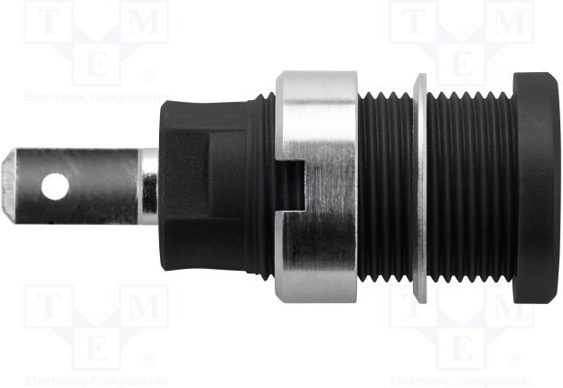 SEB 7077 Ni / SW, Black Female Banana Socket, 4 mm Connector, 24A, 1000V, Nickel Plating