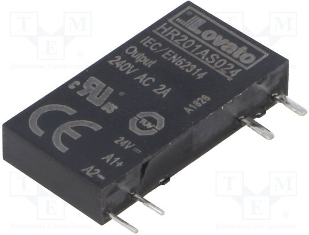 HR201AS024, HR SERIES Series Solid State Relay, 2 A Load, DIN Rail Mount, 280 V Load