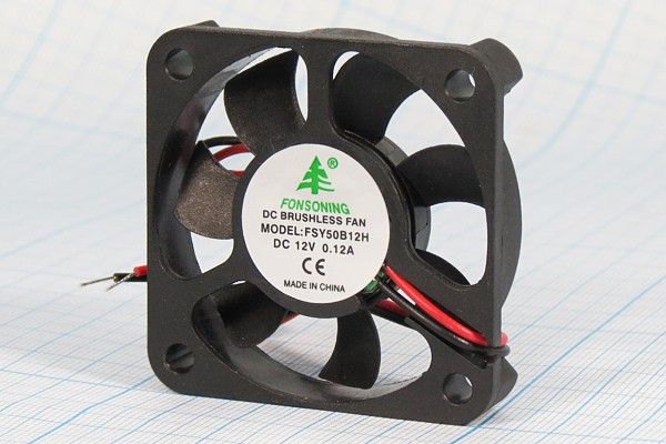 Вентилятор 50x50x10, 12В, 0,12А, 2L, шариковый подшипник, FSY50B12H; №ВН433 вент 50x50x10\ 12В\0,12А\2L\ШП\FSY50B12H