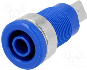 SEB6452-BL, Гнездо, "банан" 4мм, 32А, 1кВ, синий, никелированные, на панель