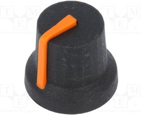 K87MBR-B6DORA, Ручка, с указателем, резина,пластик, dоси: 6мм, d16,8x14,5мм