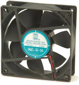 OD1238PT-24HB, DC Fans DC Fan, 120x120x38mm, 24VDC, 108CFM, Ball Bearing, Lead Wires