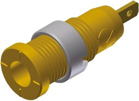 975455703, Yellow Female Banana Socket, 2mm Connector, Tab Termination, 10A, 1000V ac/dc, Gold 975455703, Yellow Female Banana Socket, 2mm Connector, Tab Termination, 10A, 1000V ac/dc, Gold