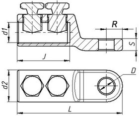 zeta10528, Наконечник болтовой 2НБ-3-001 (150-240) ЗЭТАРУС