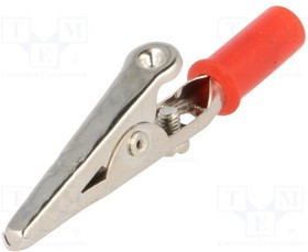 CRCL10-R, Зажим "крокодил", красный, Диап.захвата: макс.14мм, Длина: 55мм CRCL10-R, Зажим "крокодил", красный, Диап.захвата: макс.14мм, Длина: 55мм