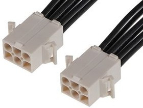 216292-1062, Rectangular Cable Assemblies STANDARD .093 6 CKT P TO P 300MM